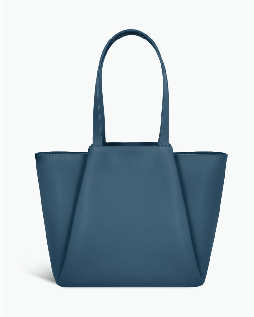Kaai Pyramid luxury tote bag with zipper in deep teal