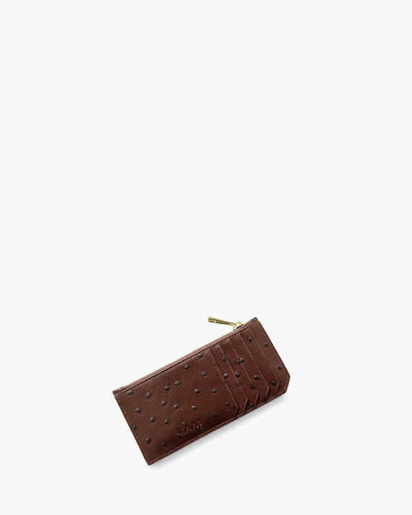 Cardholder - ostrich chocolate brown
