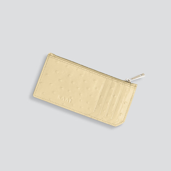 Cardholder - ostrich butter yellow
