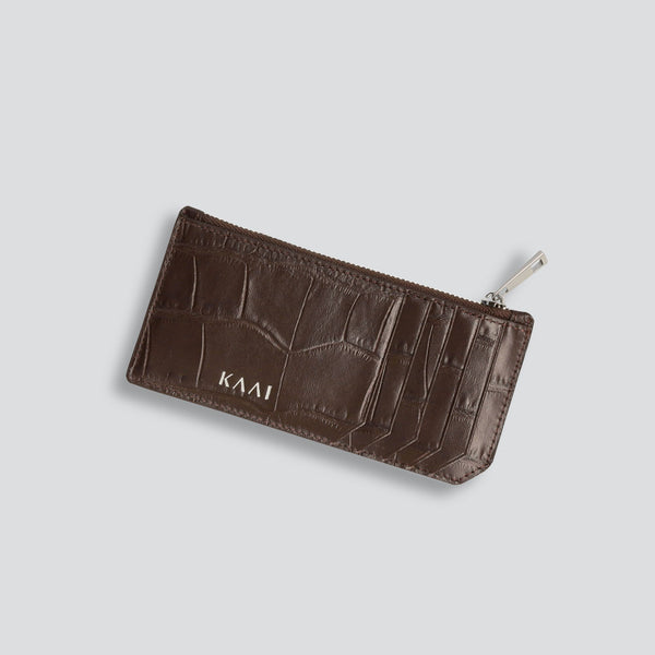 Cardholder - soft croco espresso