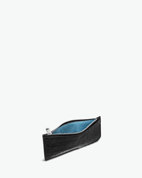 Cardholder - soft croco black