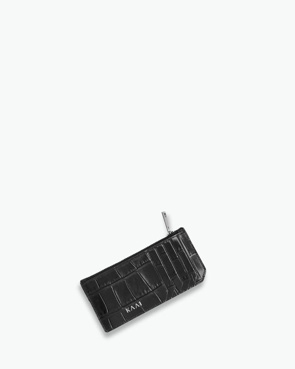 Cardholder - soft croco black
