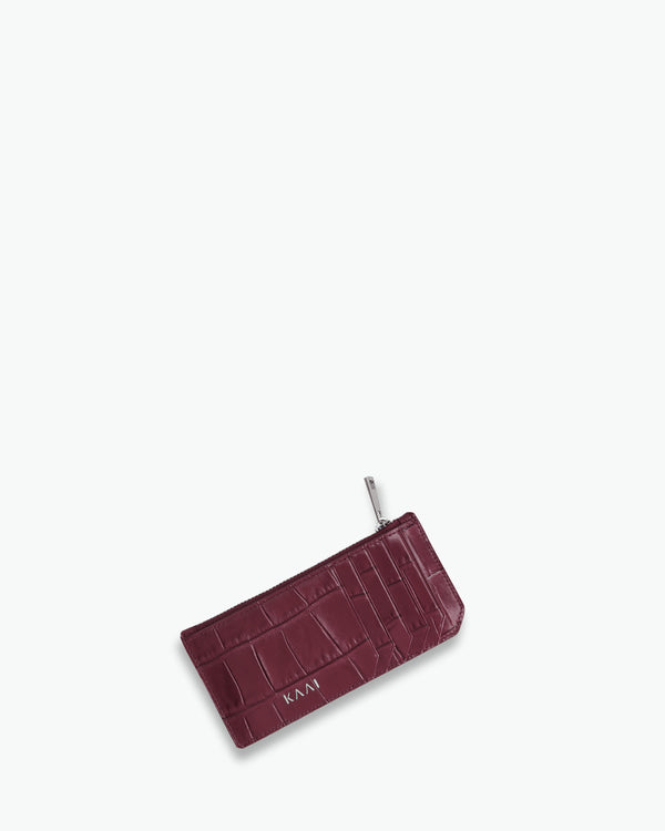 Cardholder - soft croco merlot
