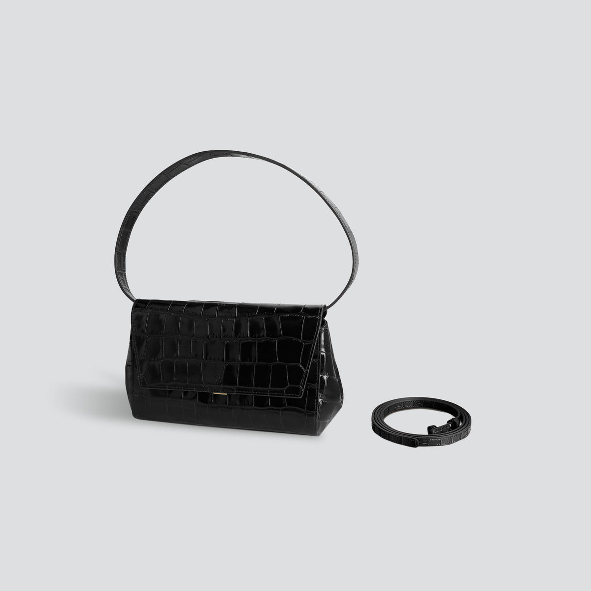 Ikon Clutch - croco black – Kaai Bags | North America