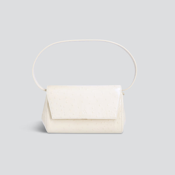 Ikon Clutch - ostrich cream