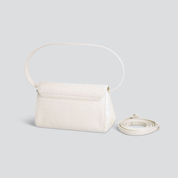 Ikon Clutch - ostrich cream