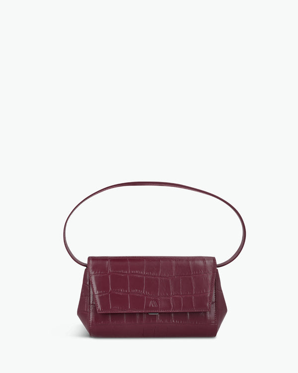 Ikon Clutch - soft croco merlot