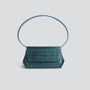 Ikon Clutch - croco dark teal