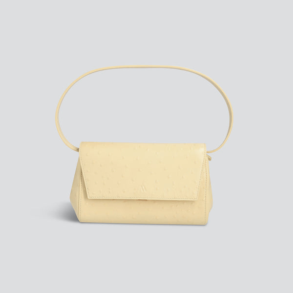 Ikon Clutch - ostrich butter yellow