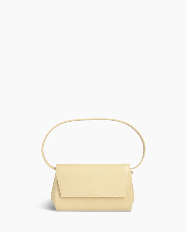 Ikon Clutch - ostrich butter yellow