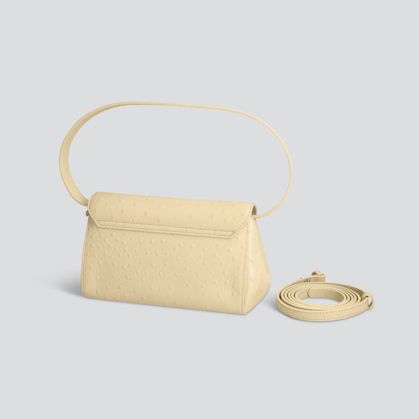 Ikon Clutch - ostrich butter yellow