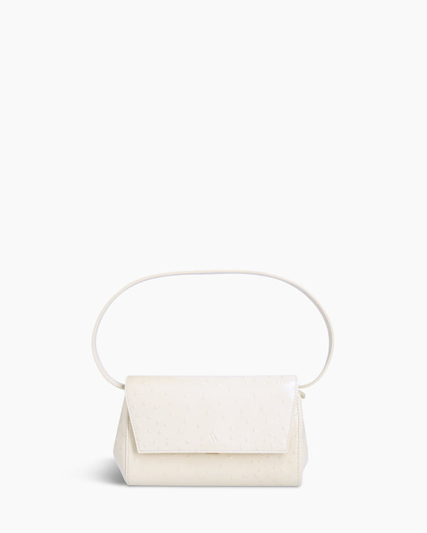 Ikon Clutch - ostrich cream
