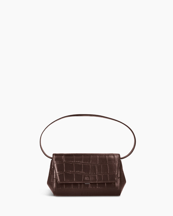Ikon Clutch - soft croco espresso