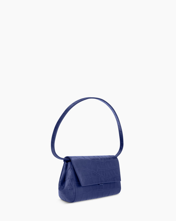 Ikon Clutch - soft croco indigo blue