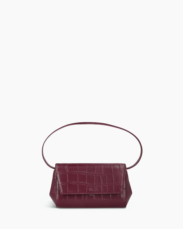 Ikon Clutch - soft croco merlot