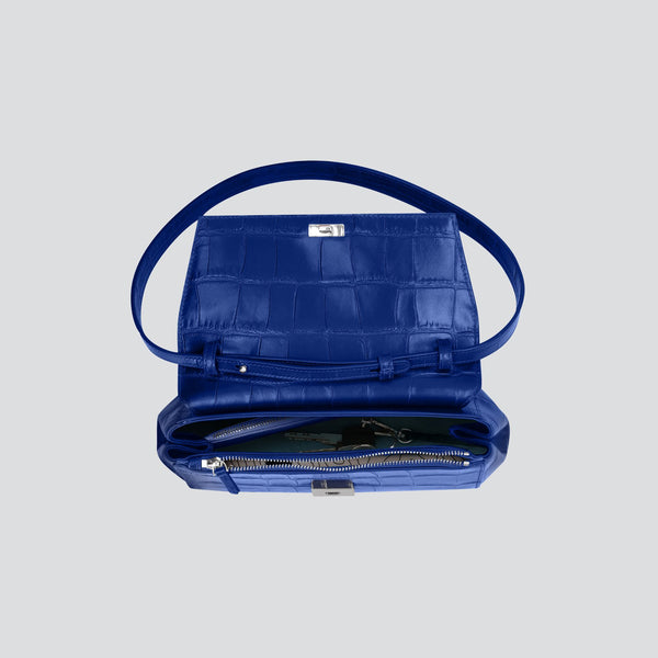 Ikon Clutch - soft croco indigo blue
