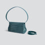 Ikon Clutch - croco dark teal