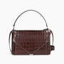 Muse Shoulderbag - croco dark chocolate