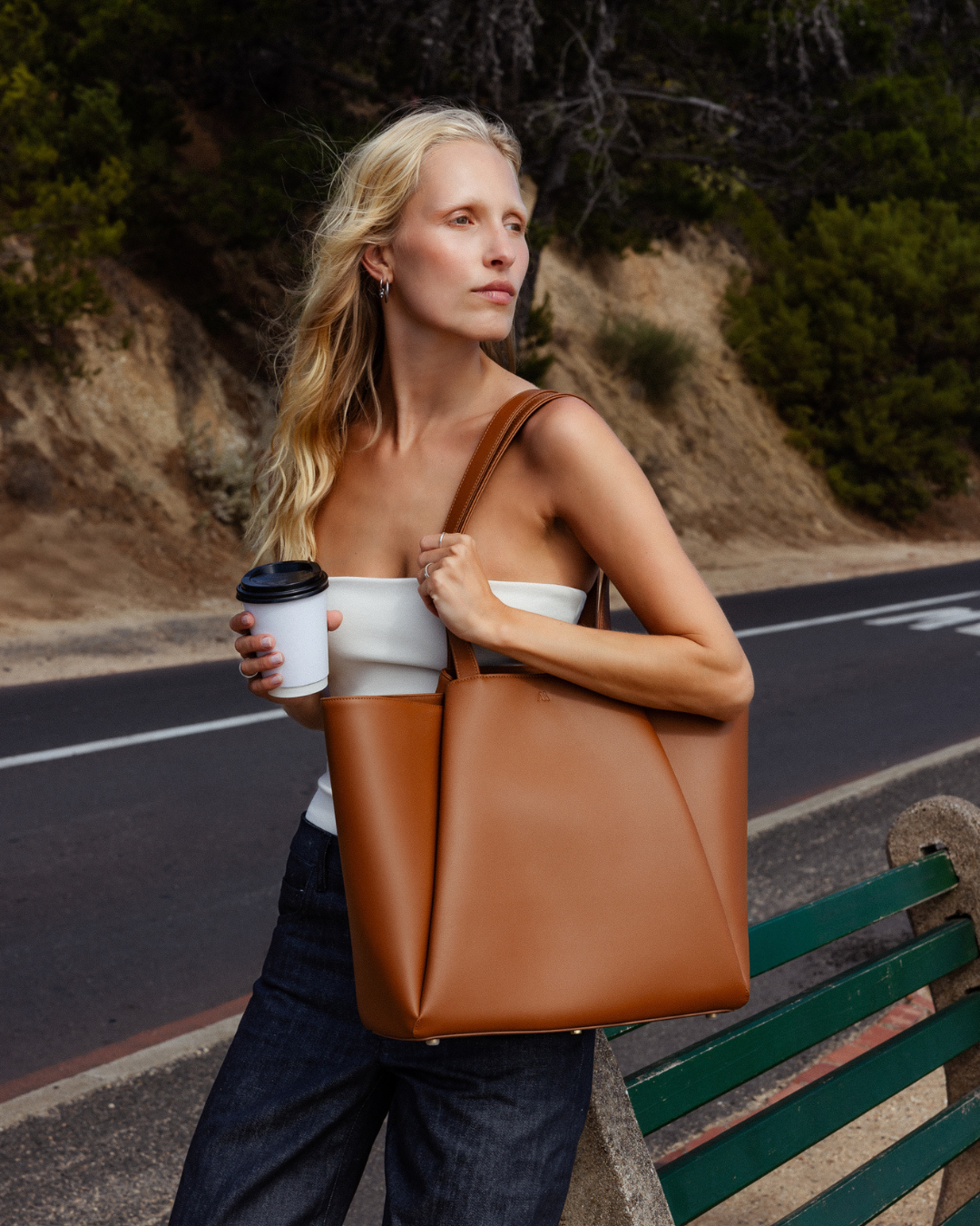 Pyramid - cognac – Kaai Bags | North America