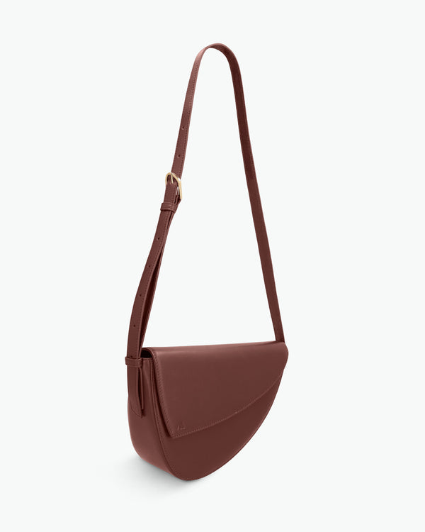 Rebel Cross Body  - soft touch chestnut brown