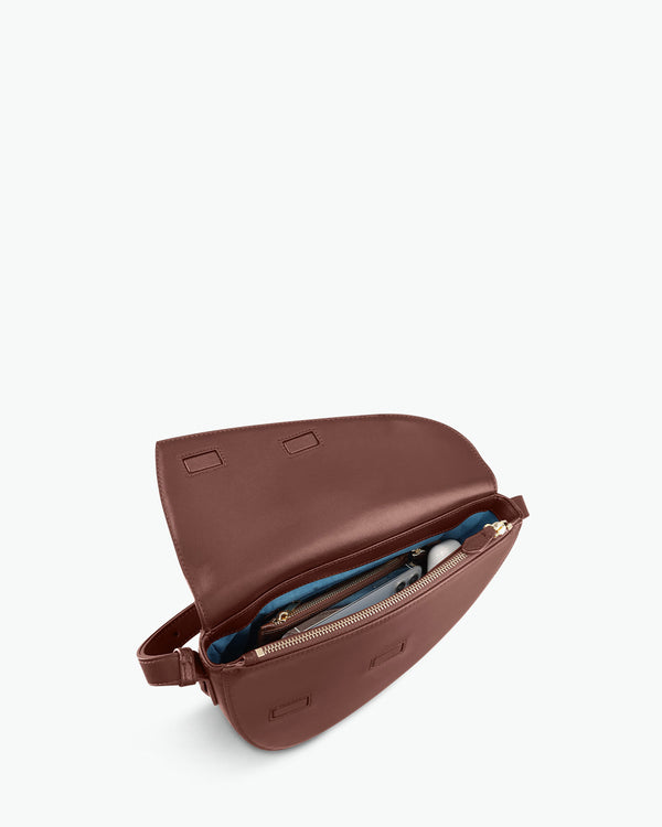 Rebel Cross Body  - soft touch chestnut brown