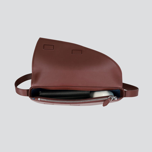 Rebel Cross Body  - soft touch garnet brown