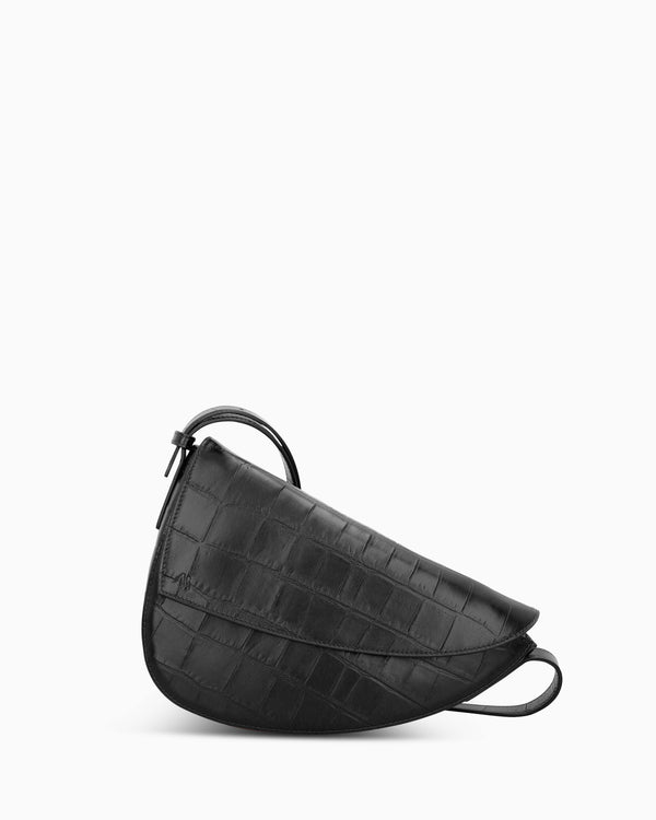 Rebel Cross Body  - soft croco black