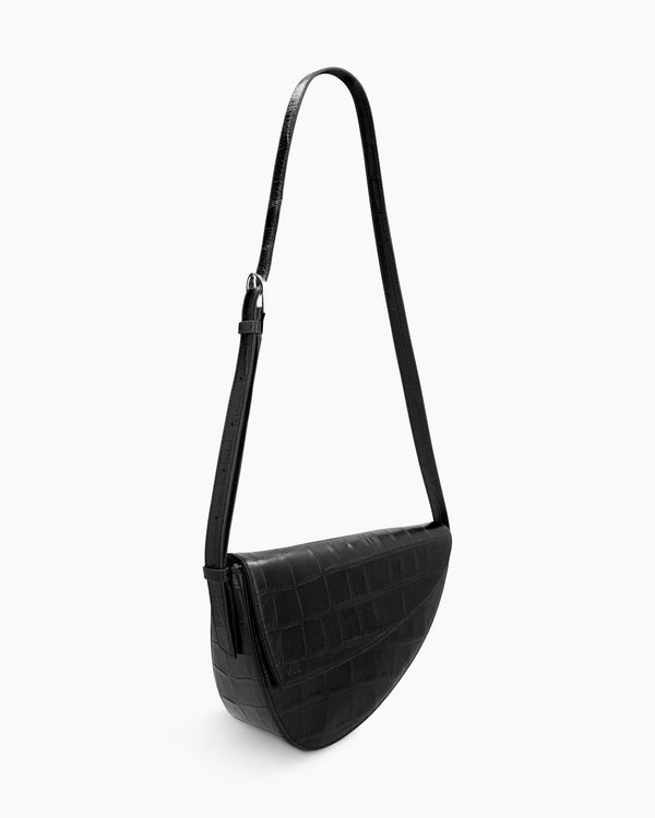 Rebel Cross Body  - soft croco black