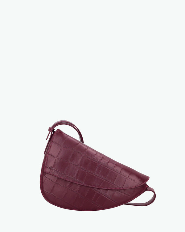 Rebel Cross Body  - soft croco merlot