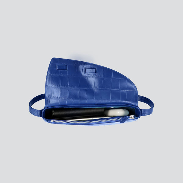 Rebel Cross Body  - soft croco indigo blue