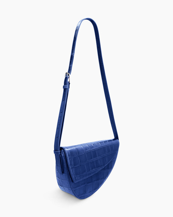 Rebel Cross Body  - soft croco indigo blue