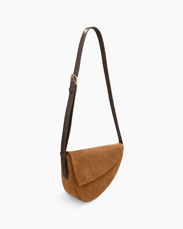 Rebel Cross Body - suede cognac